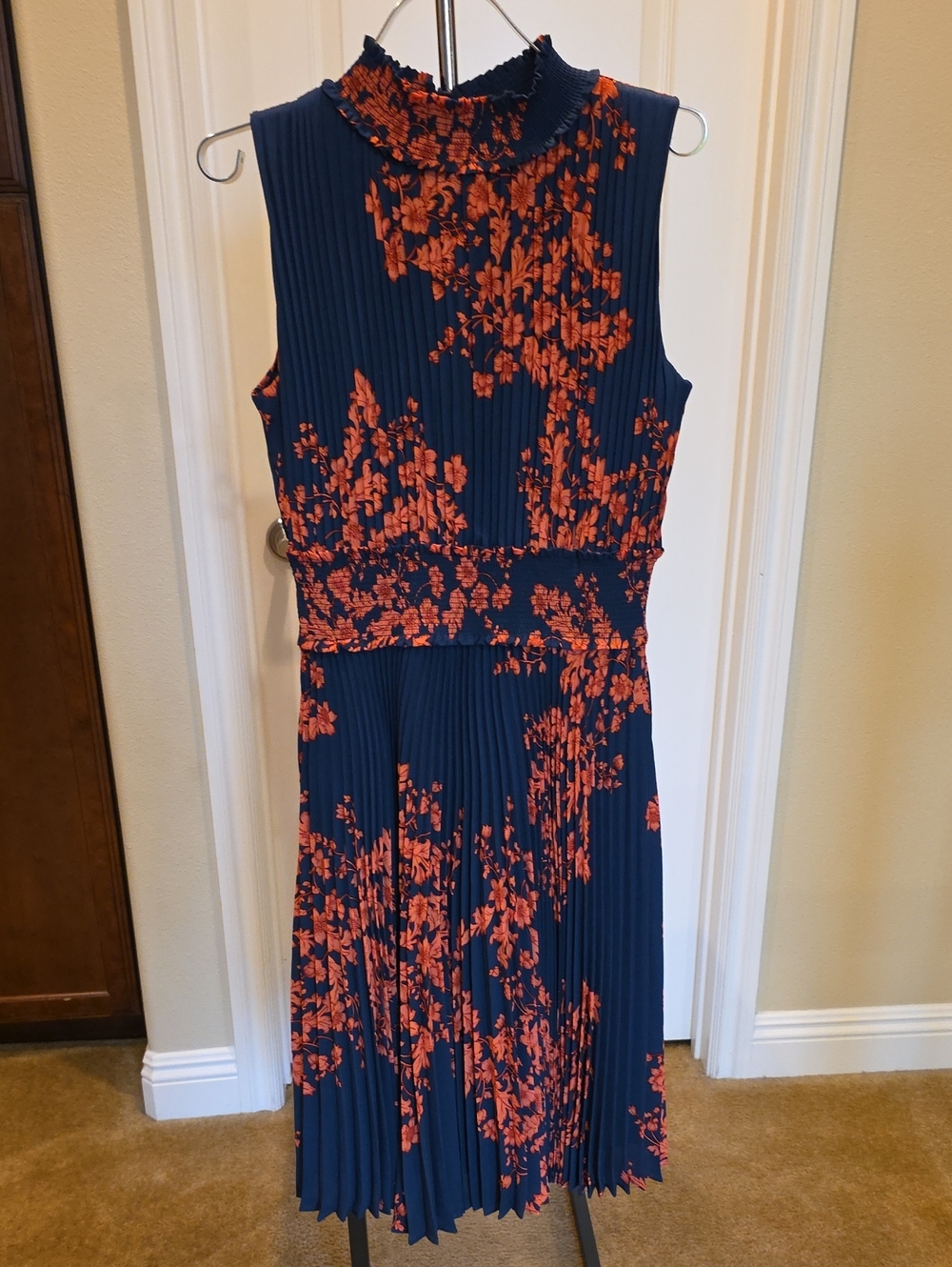 Nanette Lepore Navy Dress with Coral Floral Print